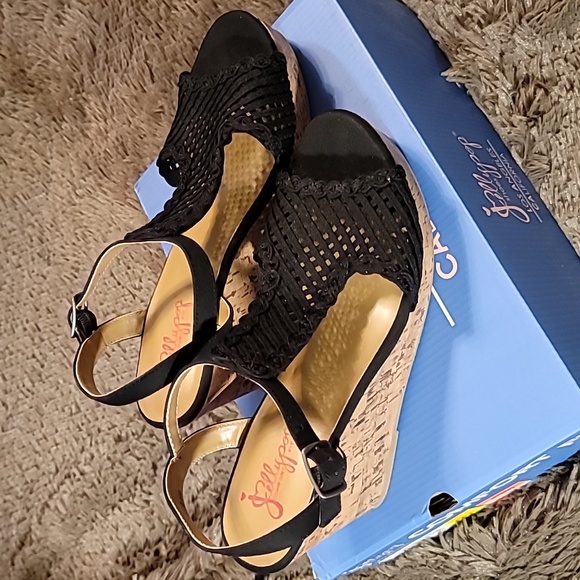 Black Canvas Sandals - Picture 1 of 4